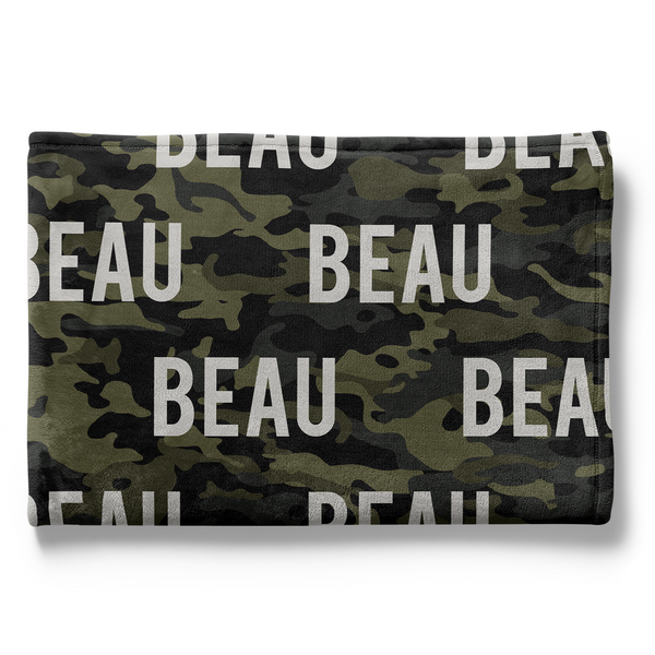 Personalized Camo Name Blanket