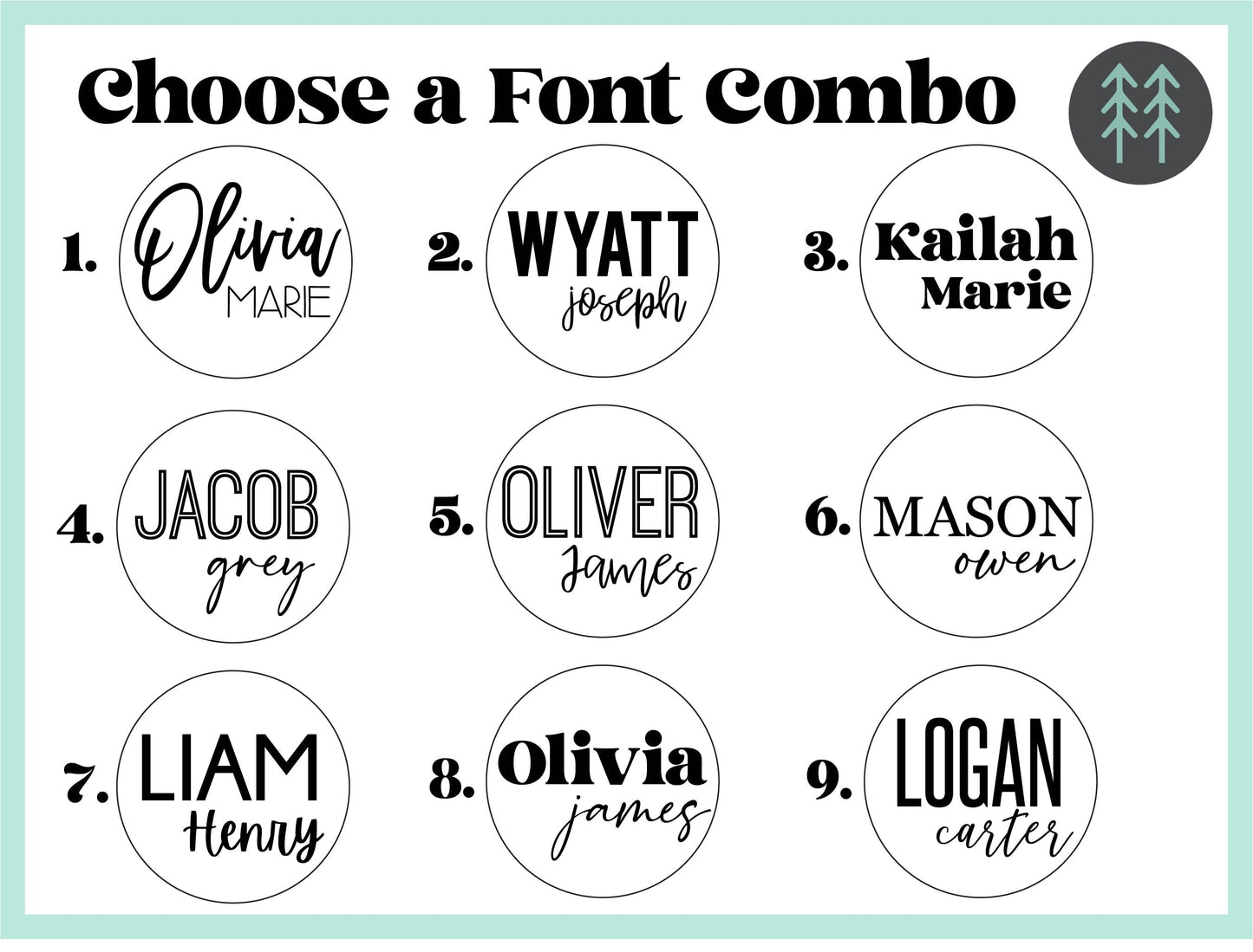 First Name Only Image Olivia Marie Round Name Sign – Hickory Hollow Designs