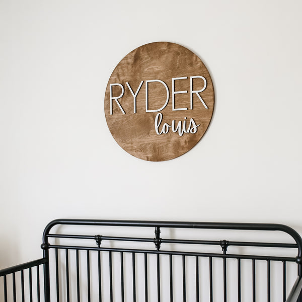 Ryder Louis Round Name Sign