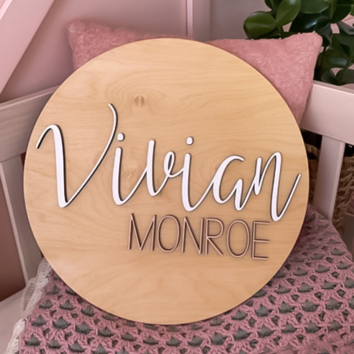 Vivian Monroe Round Name Sign
